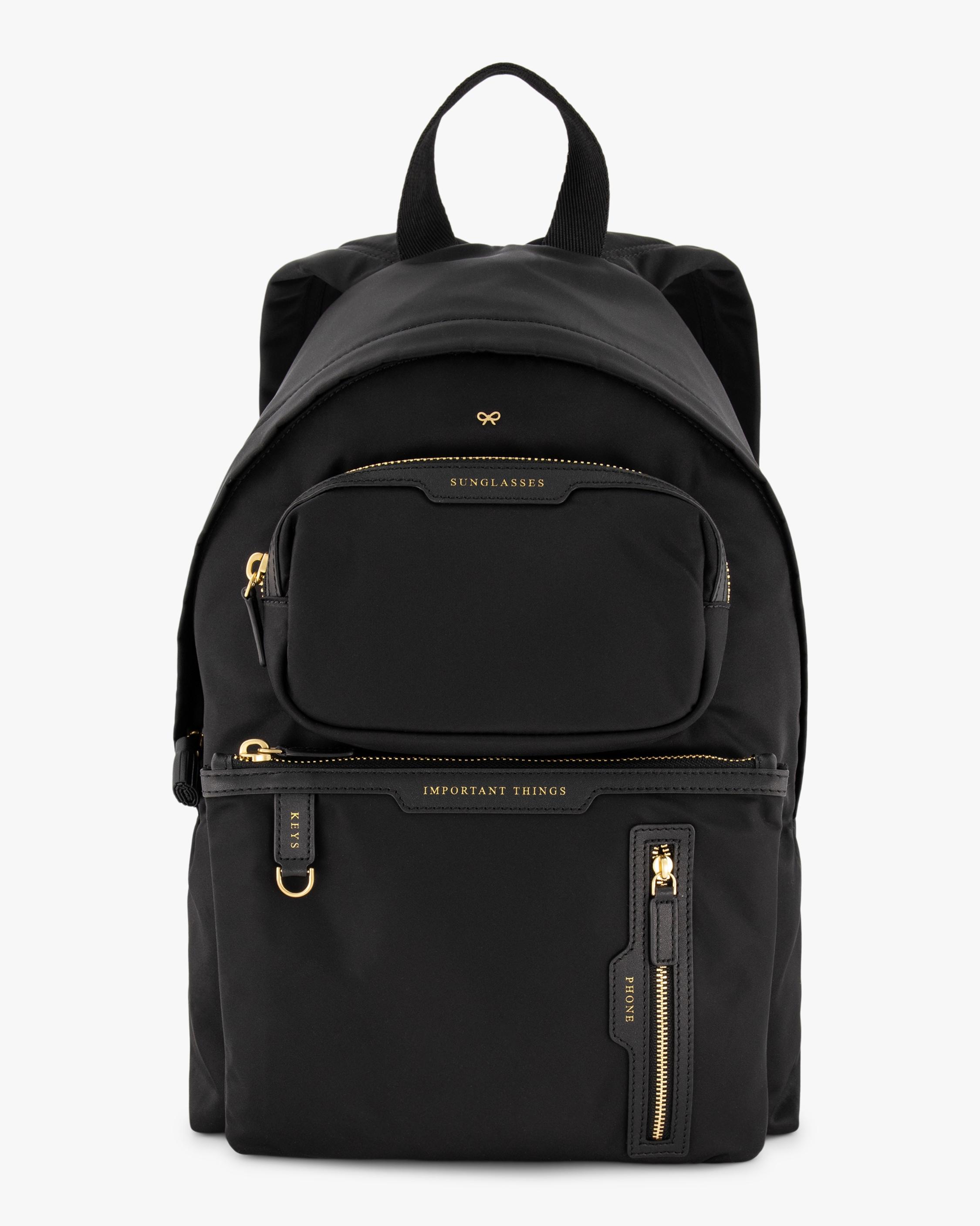 Anya Hindmarch Synthetic Multi-pocket Nylon Backpack in Black - Lyst