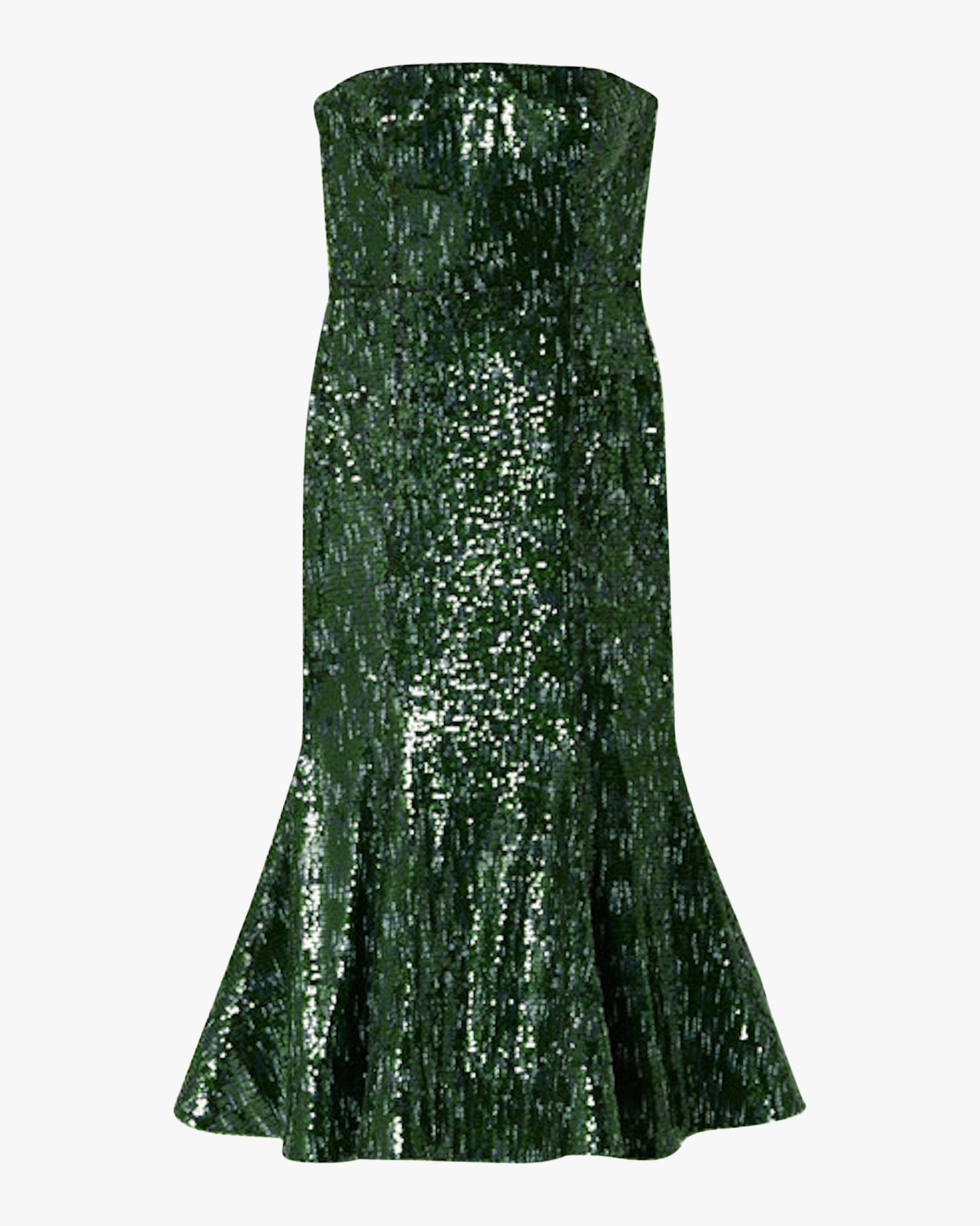 emerald green one shoulder pleated detail midi dress