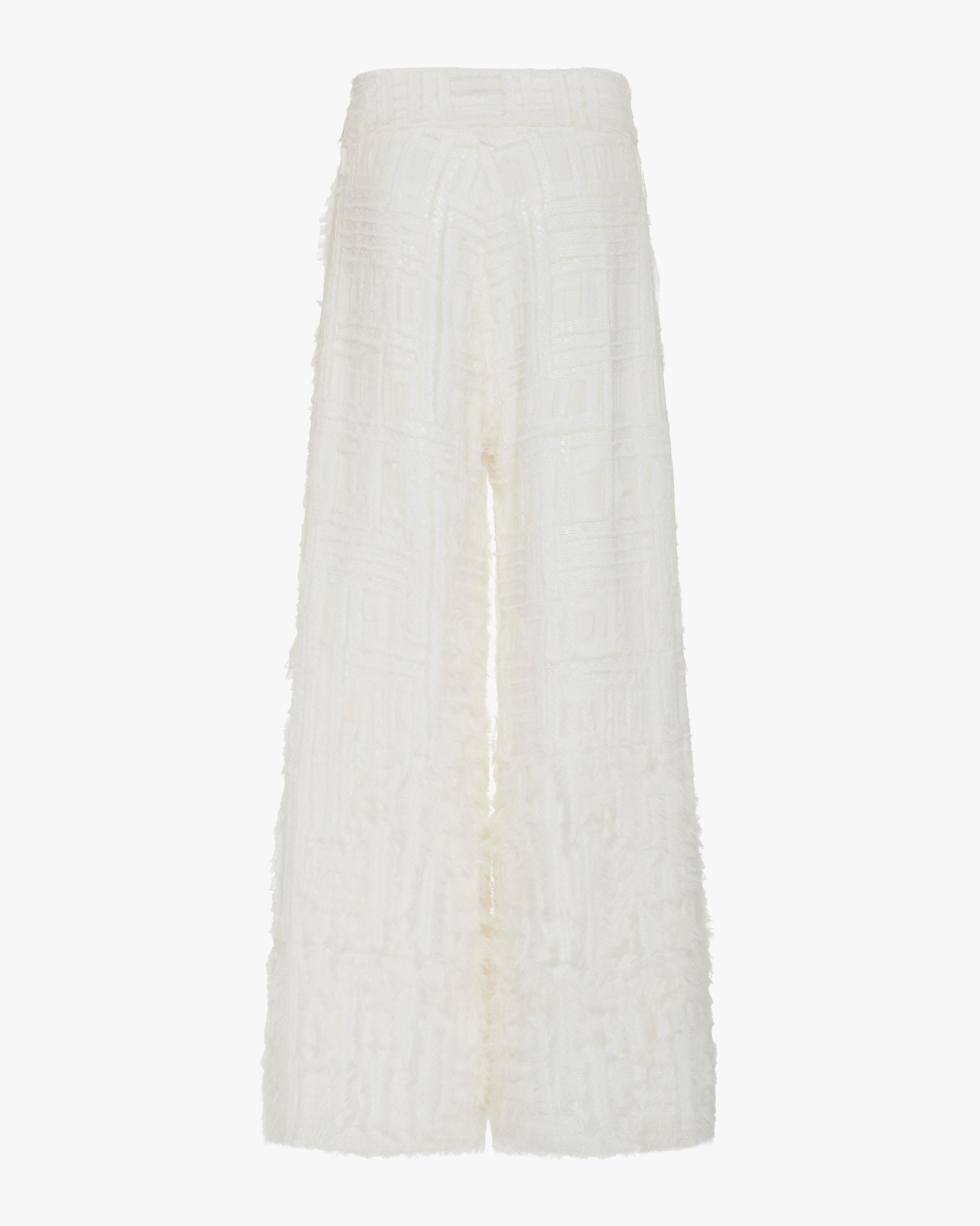 SemSem Silk Women's Embroidered Sequin-embellished Wide-leg Pants in ...
