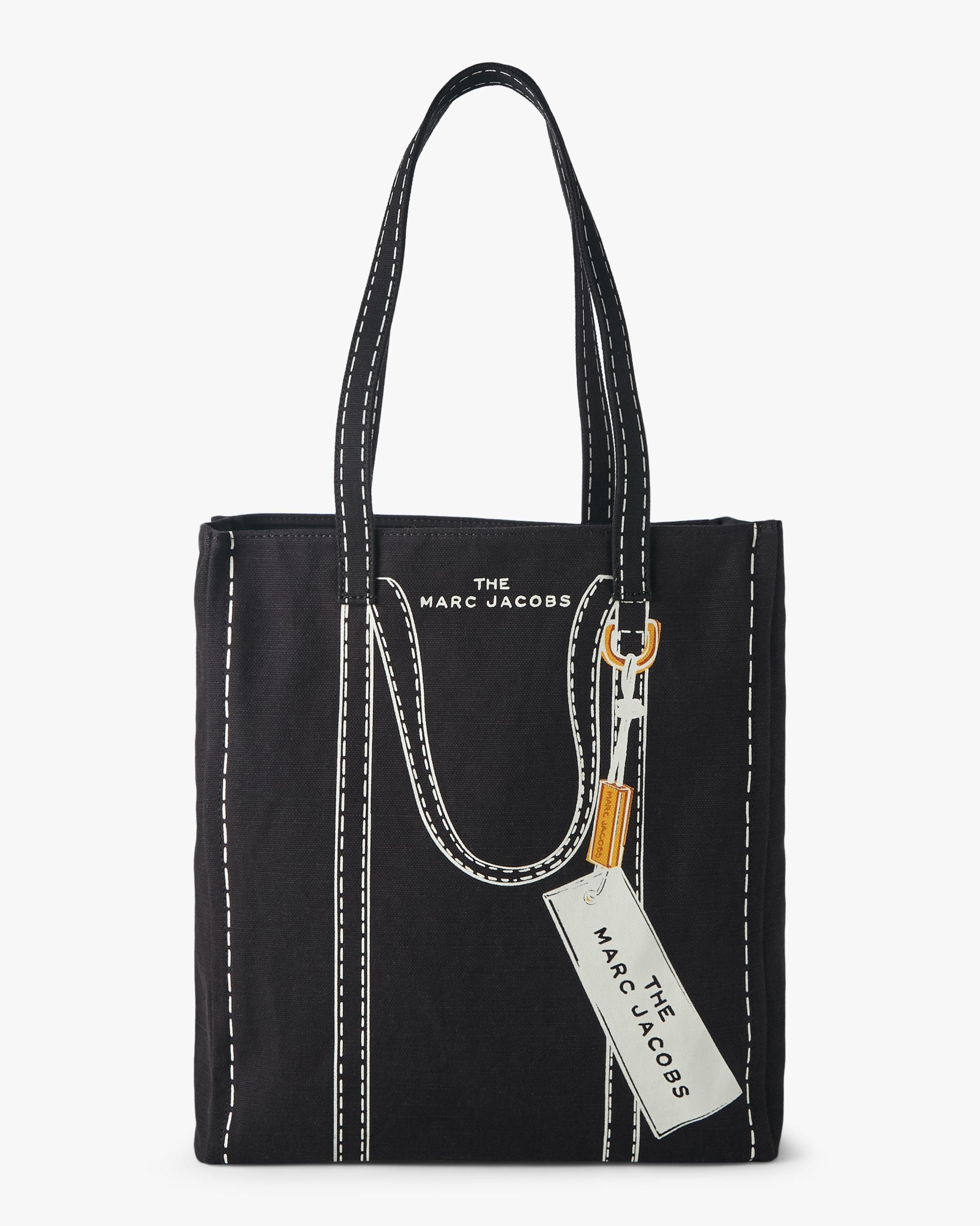 Marc Jacobs The Large Canvas Trompe L oeil Tag Tote Bag in Black