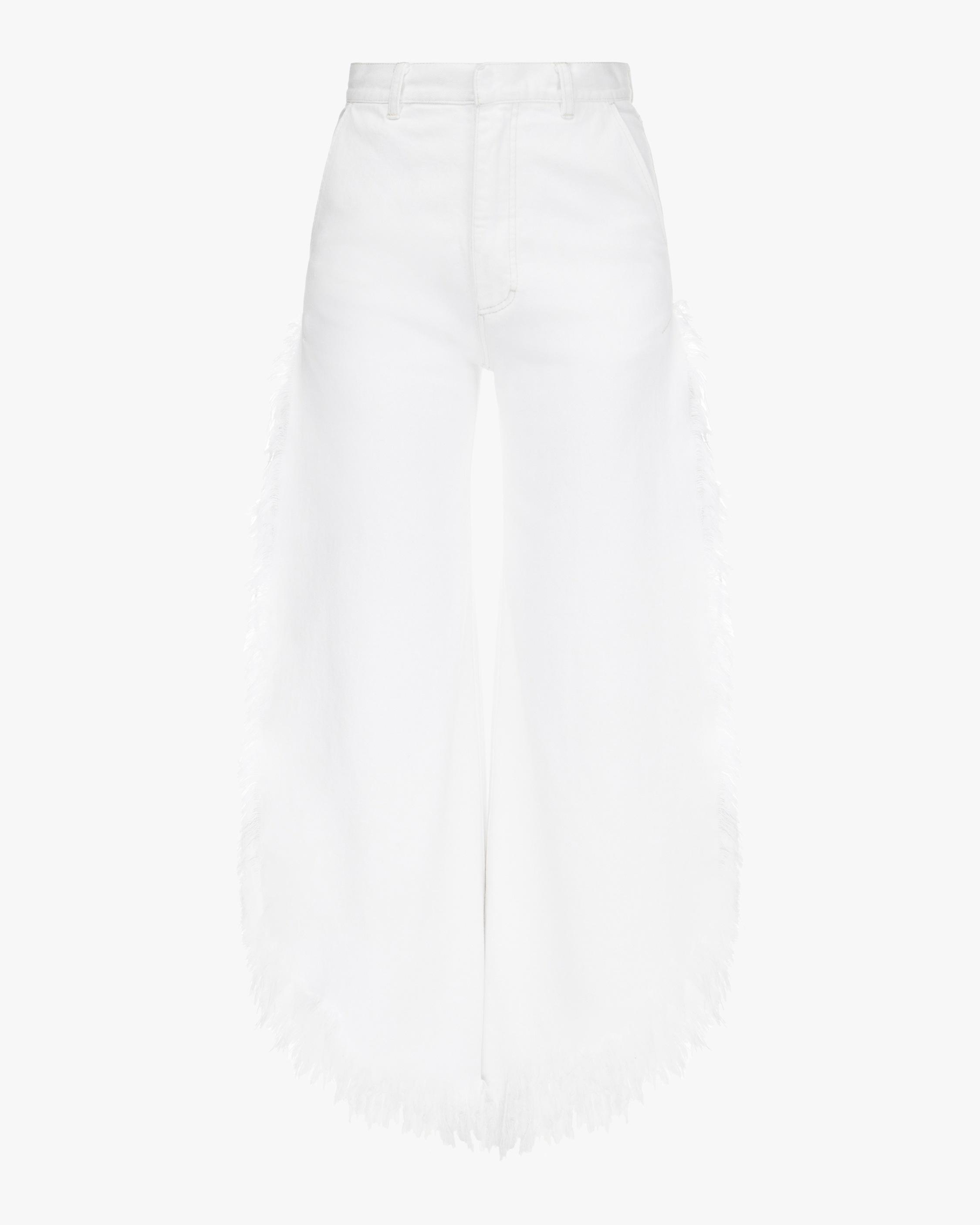 wide leg fringe jeans