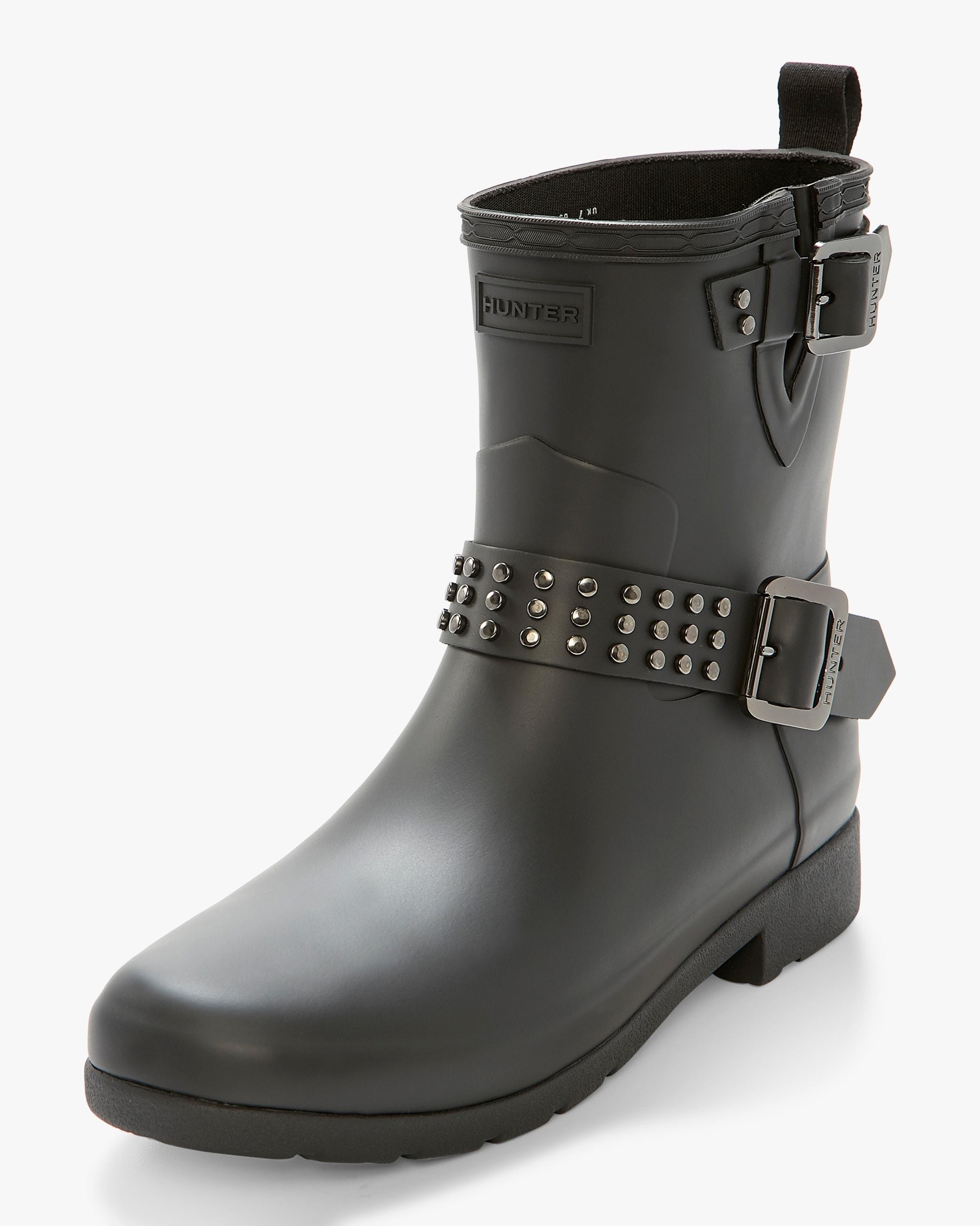 hunter studded biker boots