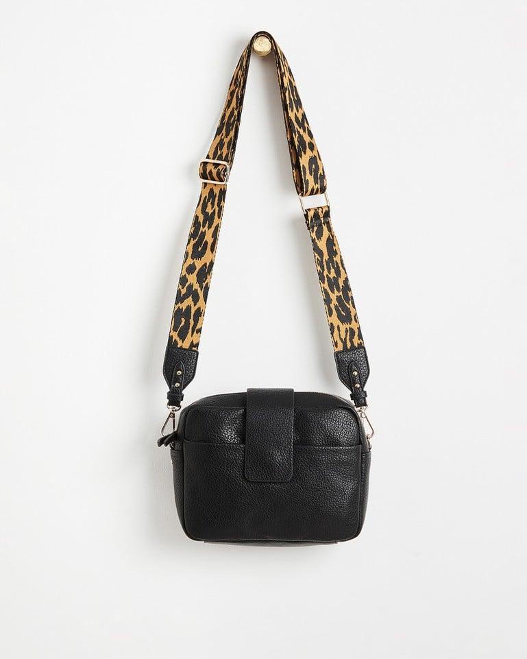 Oliver Bonas Eve Leopard Strap Crossbody Bag in White Lyst