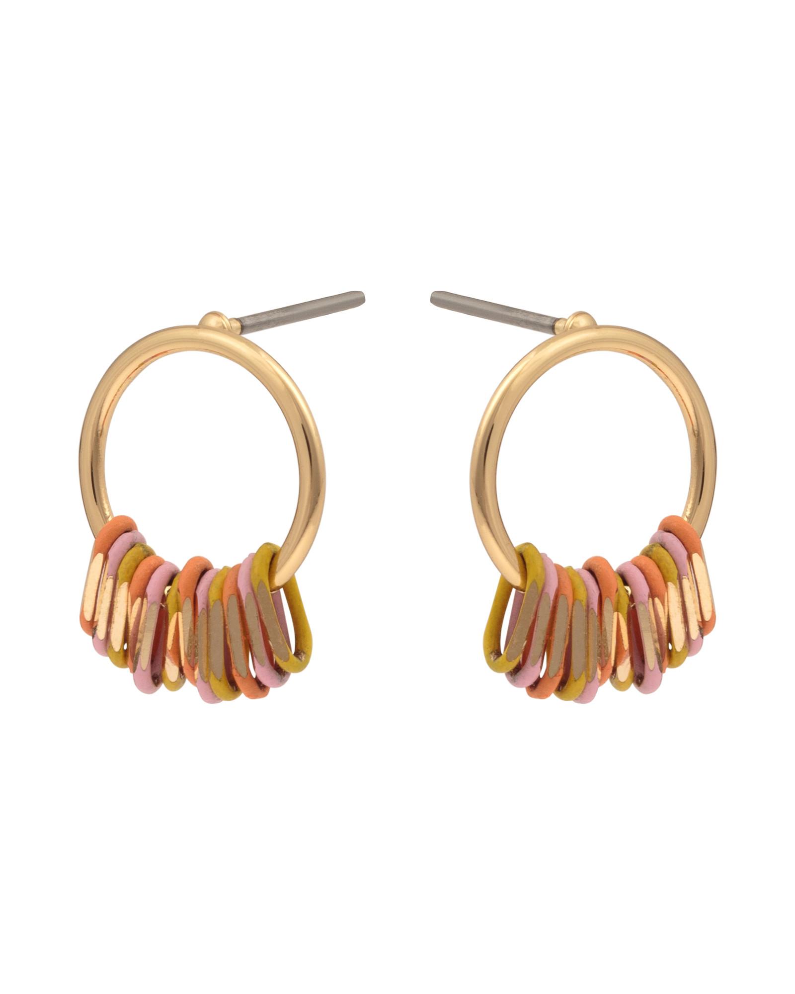 Oliver Bonas Maera Pink Circle & Loop Fan Drop Earrings in ...