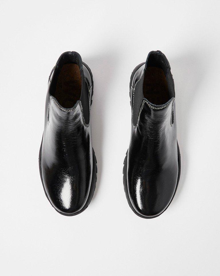 Oliver Bonas Woden Elena Patent Leather Chelsea Boots in Black | Lyst