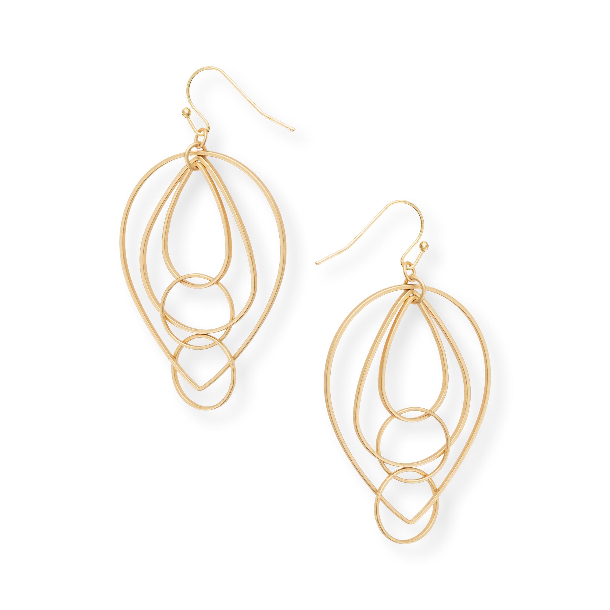Oliver Bonas Paola Multi Shape Drop Earrings in Gold ...