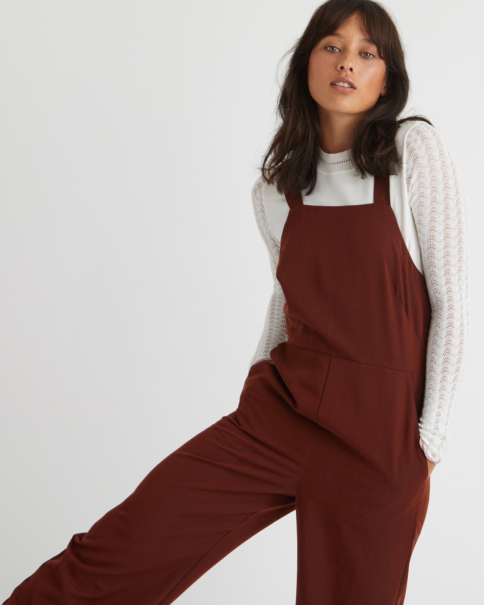 Wide leg dungaree jumpsuit Clearance