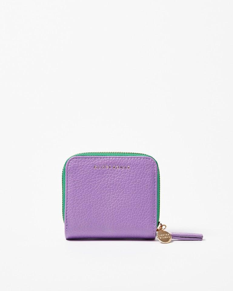 Oliver Bonas Caidy & Green Zipped Wallet in Purple | Lyst