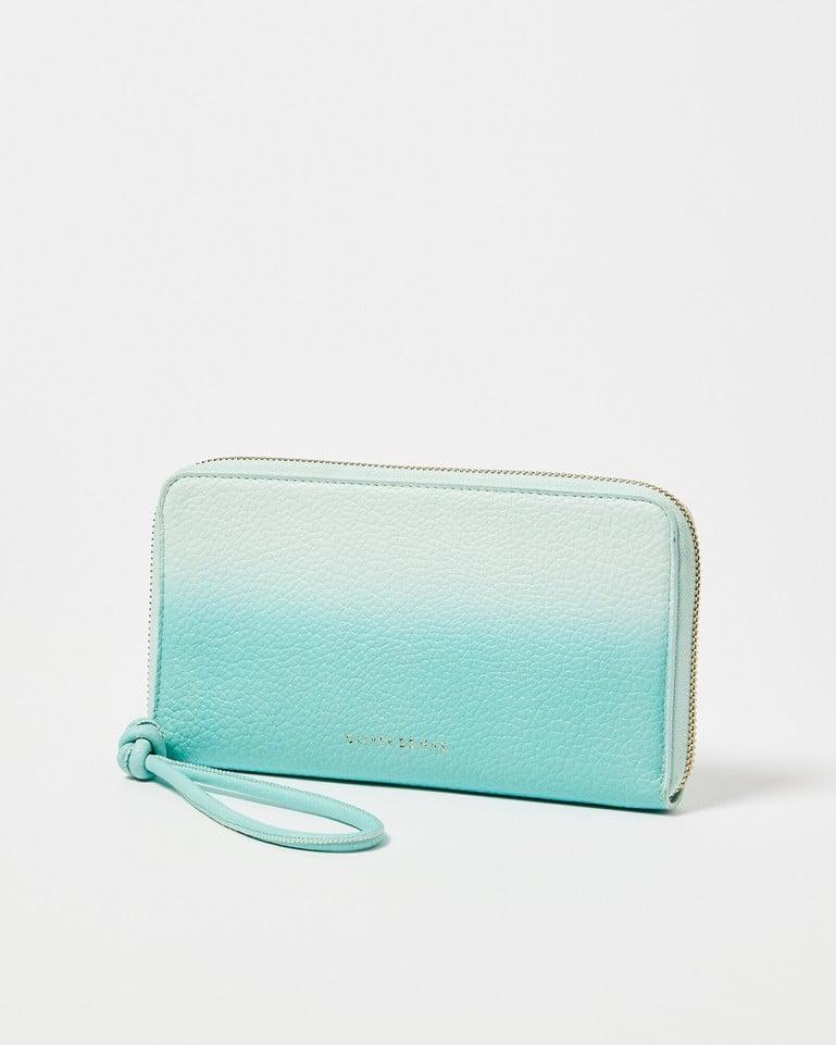 Oliver Bonas Neon Blue Ombre Zipped Travel Wallet in Green | Lyst