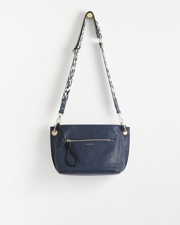Oliver Bonas Elsie Navy Slouch Crossbody Bag in Blue Lyst