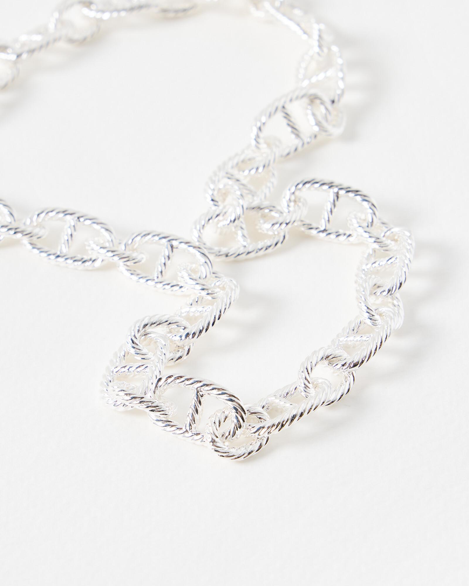 Oliver Bonas Calista Textured Chunky Chain Necklace in White Lyst UK