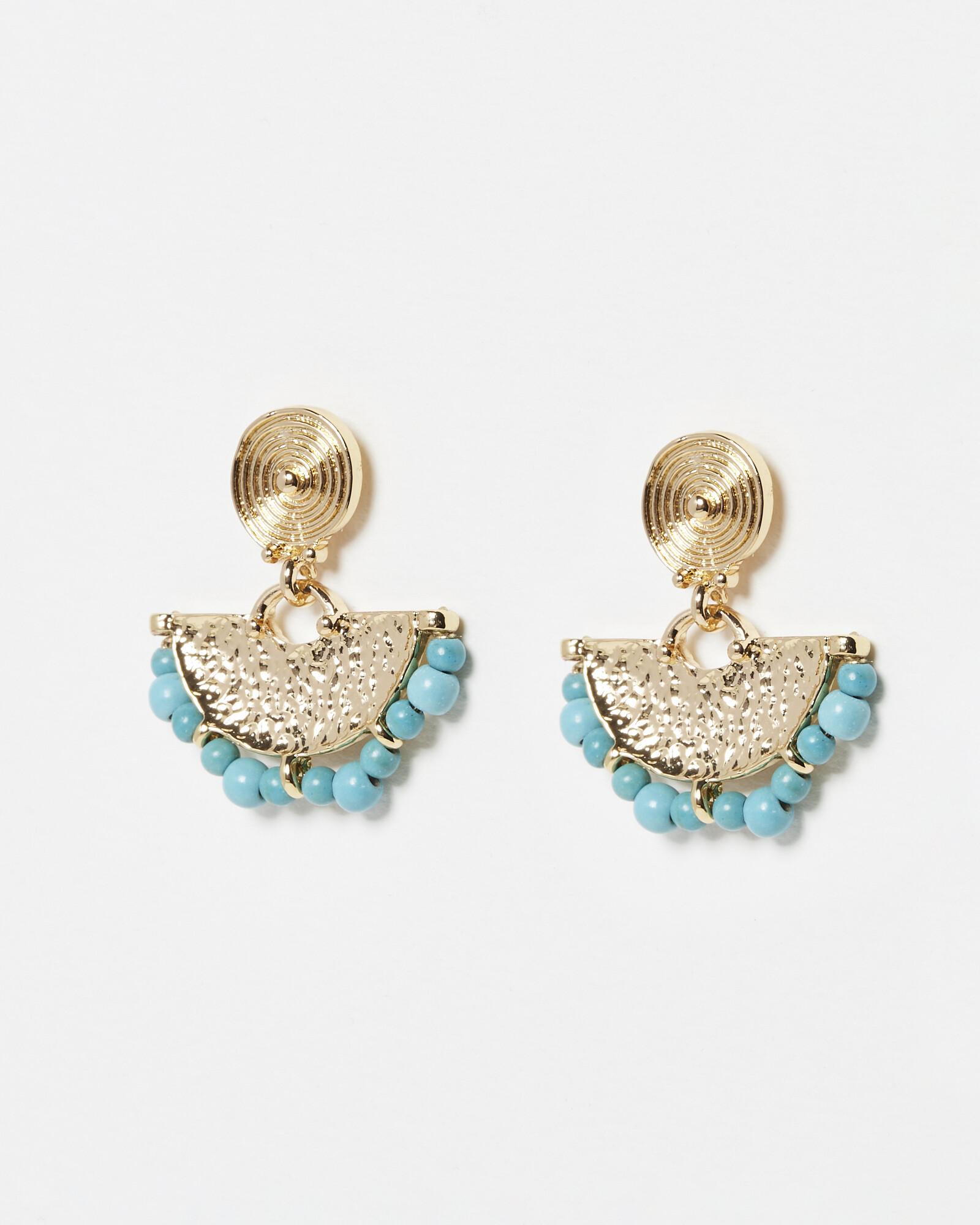Oliver bonas gold anatola textured disc & ring drop earrings online