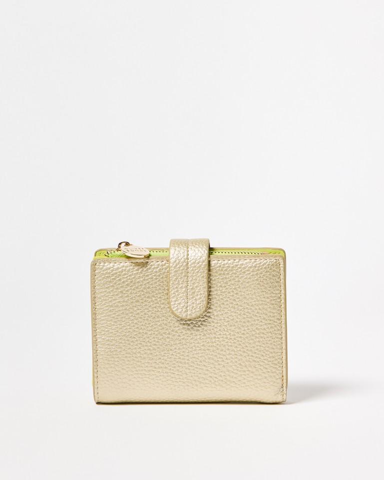 Oliver Bonas Abbie & Yellow Zipper Around Wallet in Natural Lyst