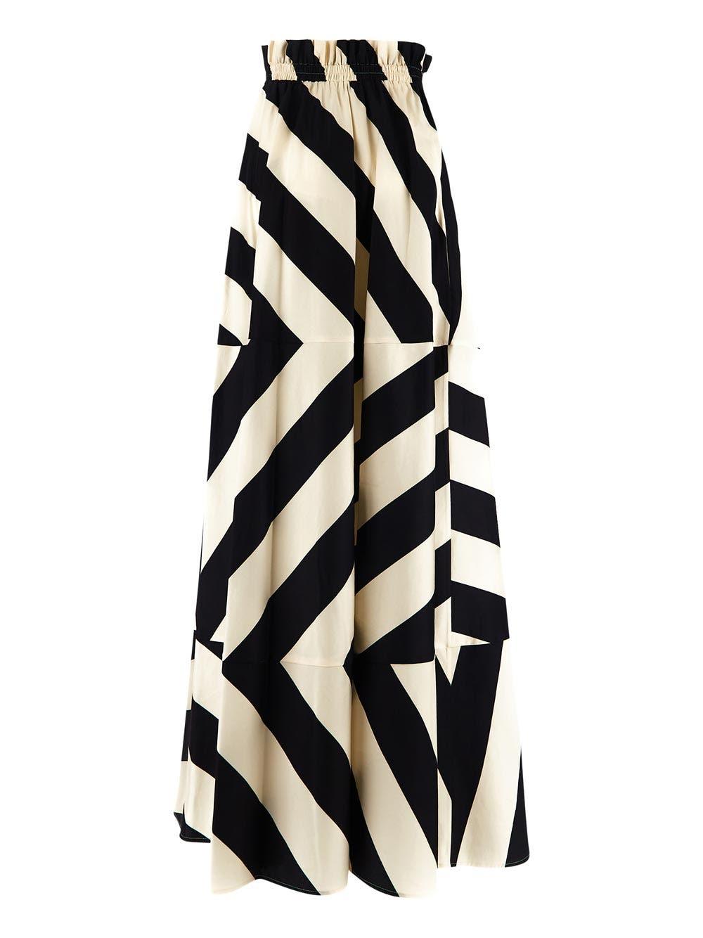 Tory Burch Wide Stripes Maxi Dress in Black | Lyst