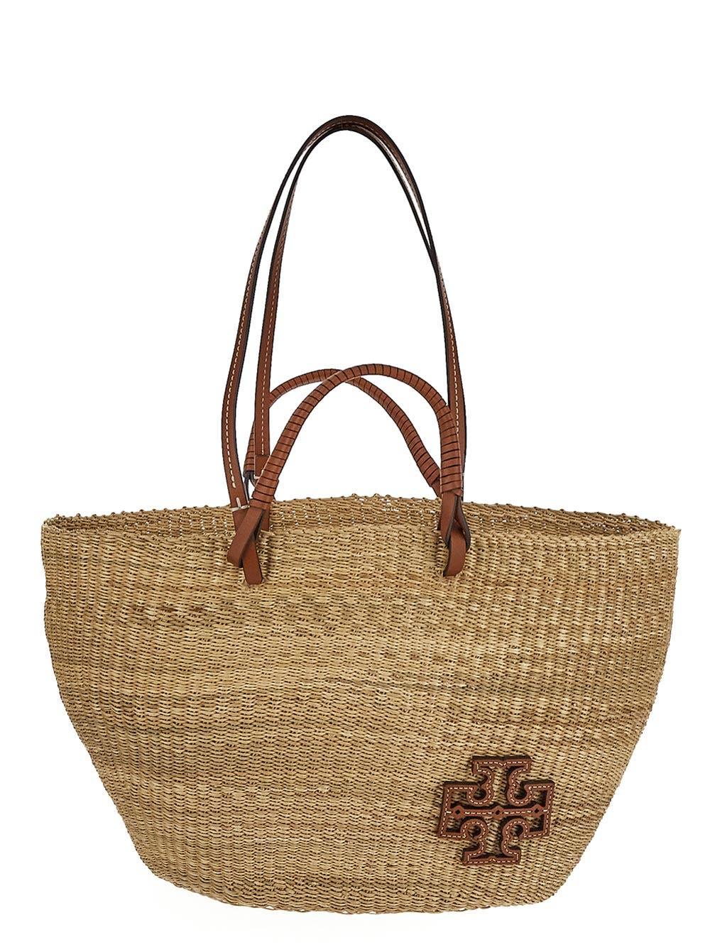 Tory Burch Ella Straw Basket Tote Bag in Brown Lyst