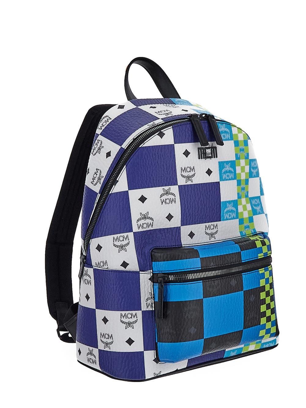 Mcm Men's Stark Visetos Checkerboard Medium Backpack
