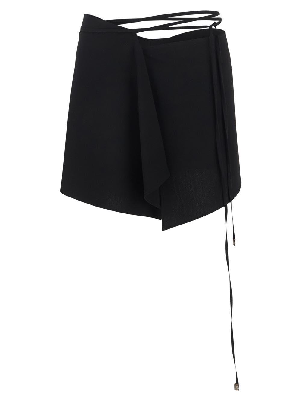 The Attico Tied Up Mini Skirt in Black | Lyst