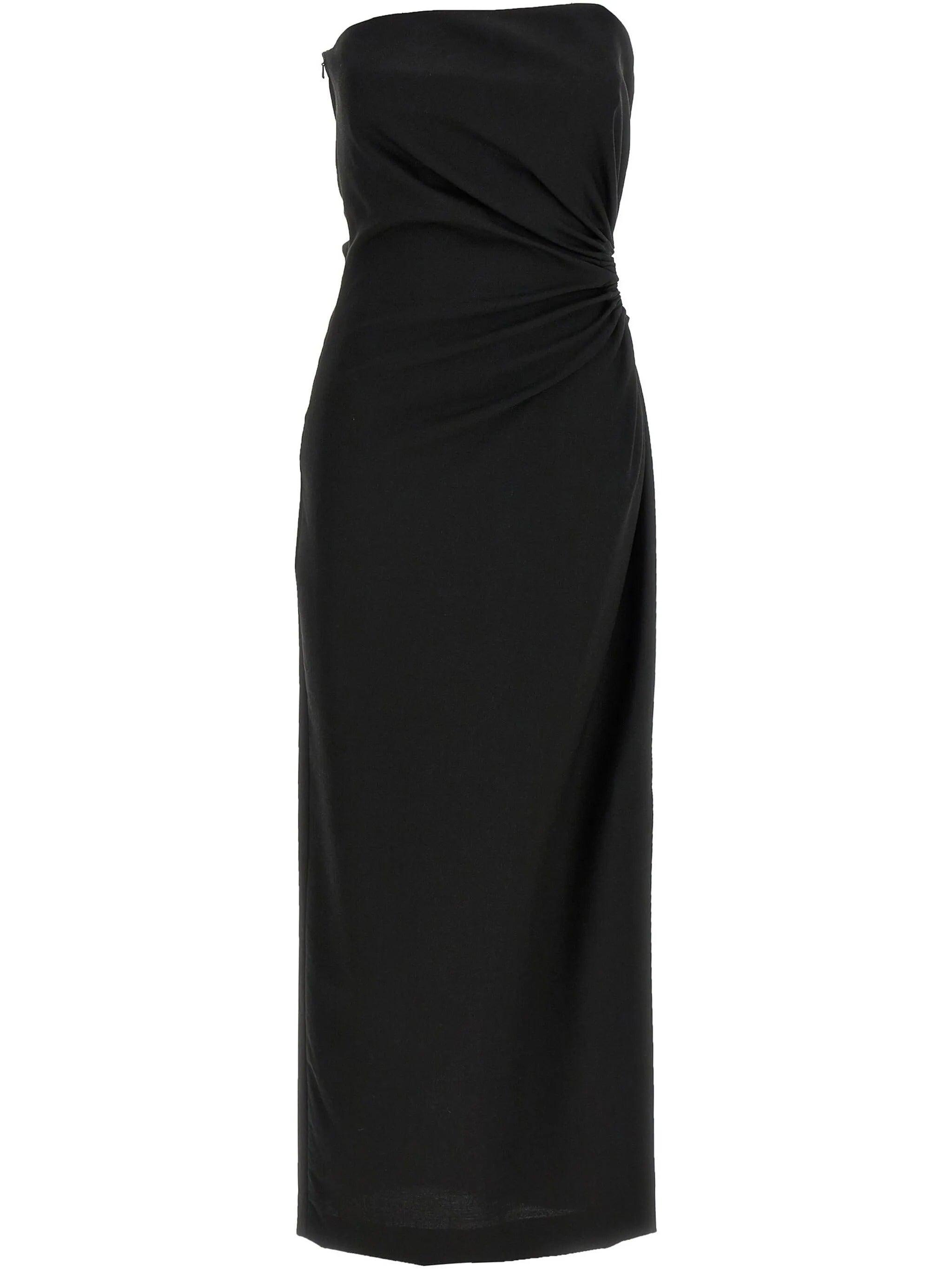 ワンピース MAX MARA SILVA BUSTIER DRESS Wool, mohair and silk bustier dress, black | 