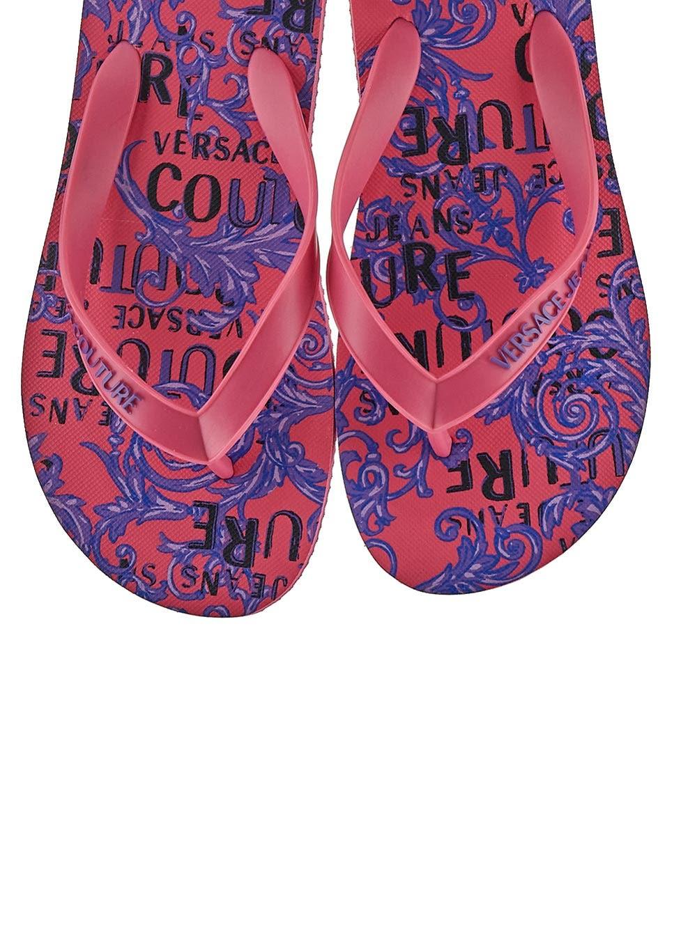 Versace Jeans Couture Couture Logo Flip Flop in Purple | Lyst