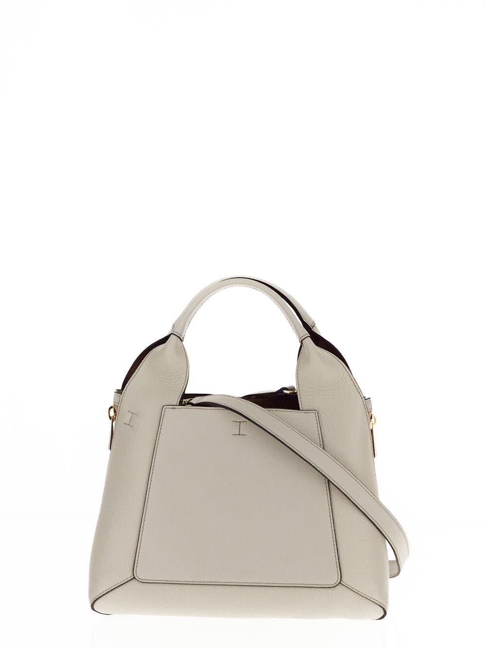 Furla White Leather Bag in Natural | Lyst