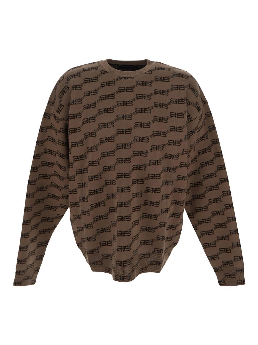 Balenciaga Knit Sweater in Brown for Men Lyst