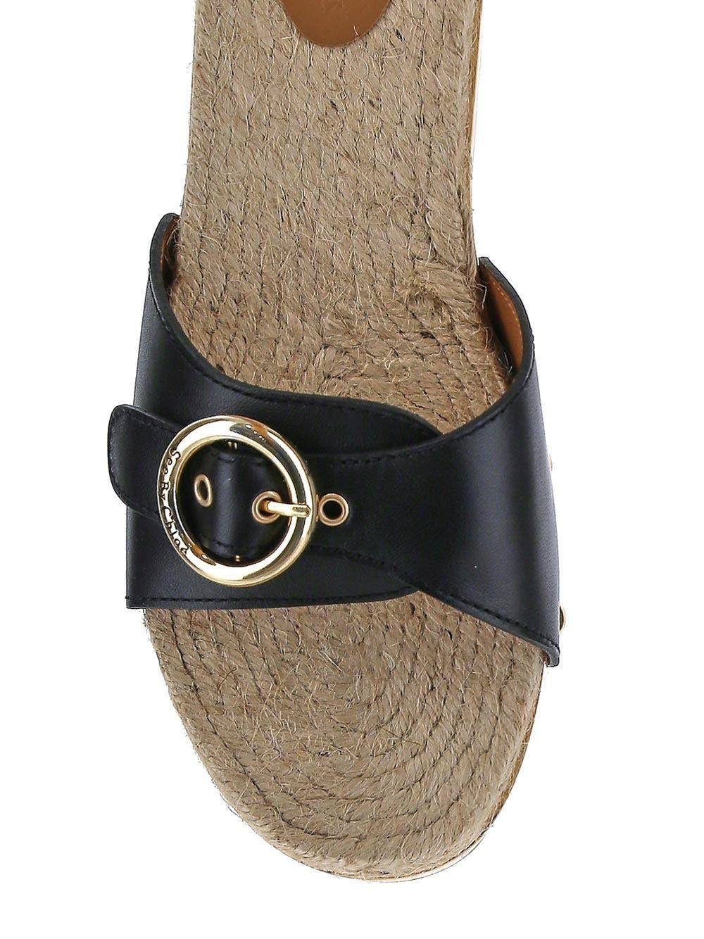 See By Chloé Leather Clog Sandals in Black | Lyst