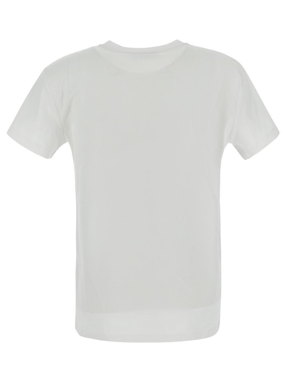 Miu Miu Logo Rhinestones White T-shirt | Lyst