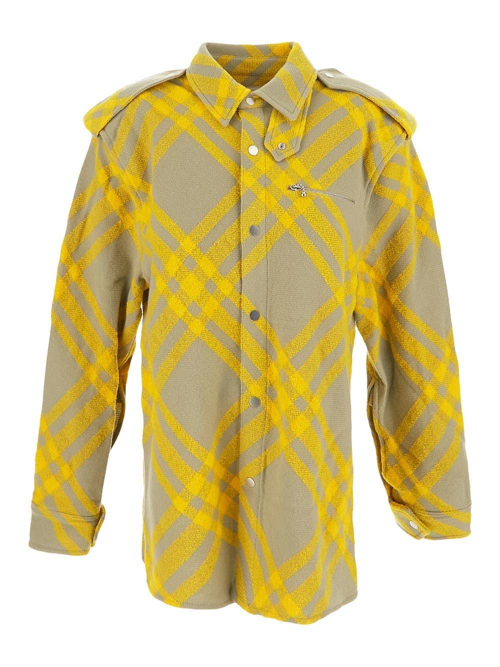 Burberry Check Wool Blend Shirt Jacket in Multicoloured - Burberry