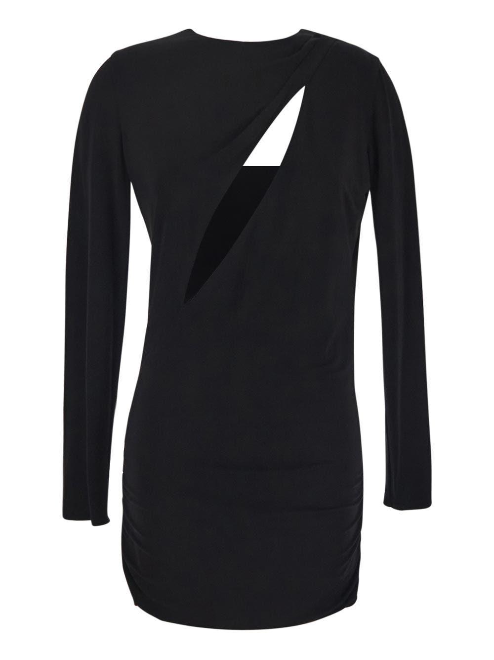 Versace Slashed Mini Dress in Black | Lyst