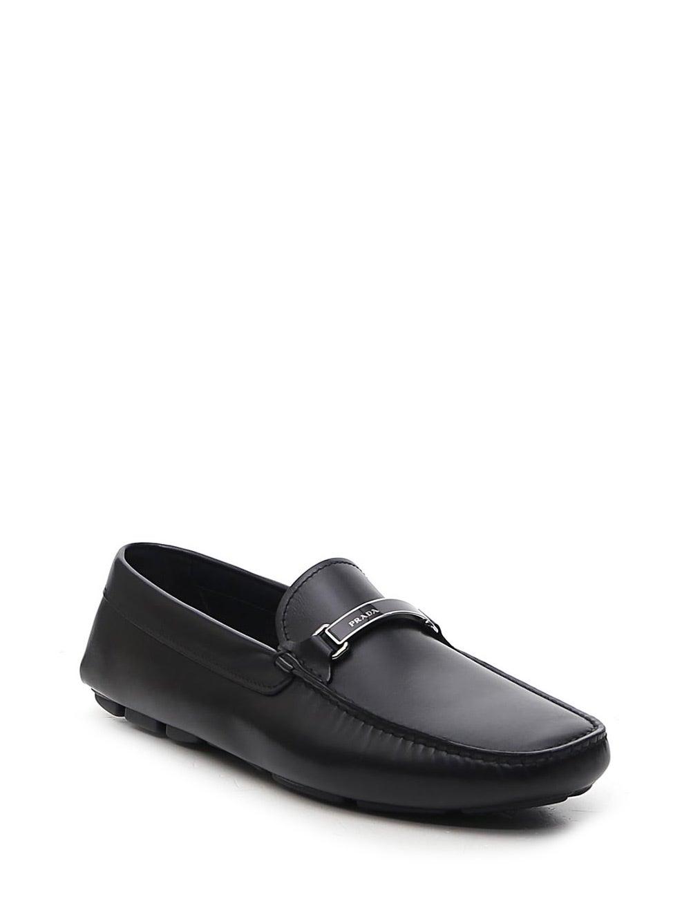 Prada Saffiano Driver Shoes in Black for Men | Lyst