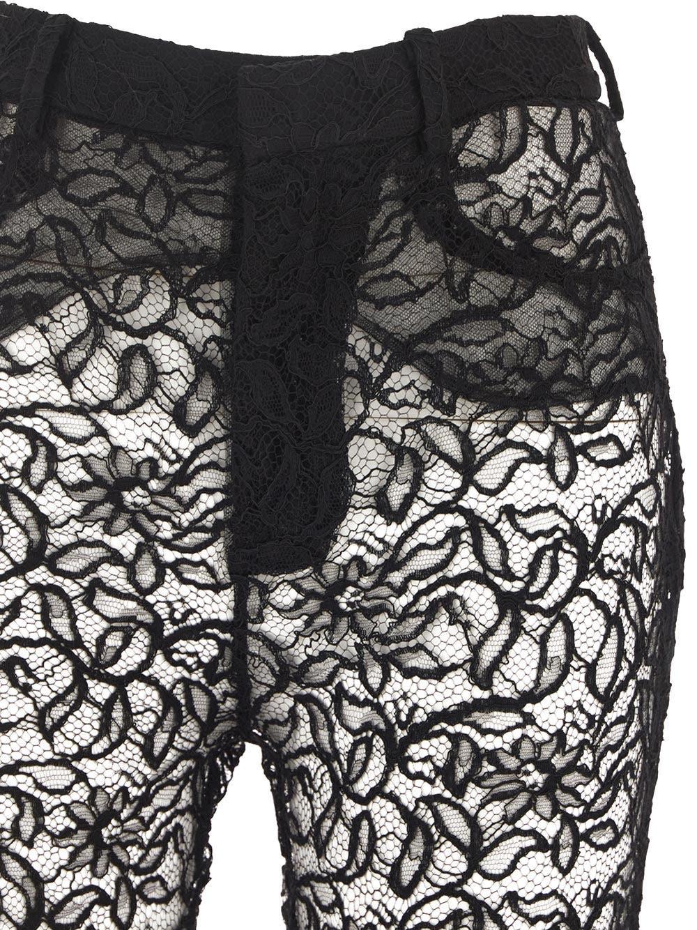 Saint Laurent Lace Trousers in Black | Lyst