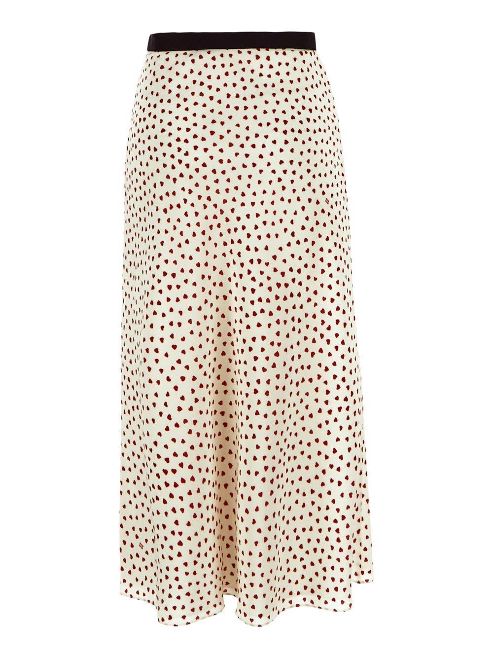 【Loulou seoul】Heart Dot Midi Skirt ★ スカート Miu Miu Heart Motif Midi Skirt in Natural | Lyst