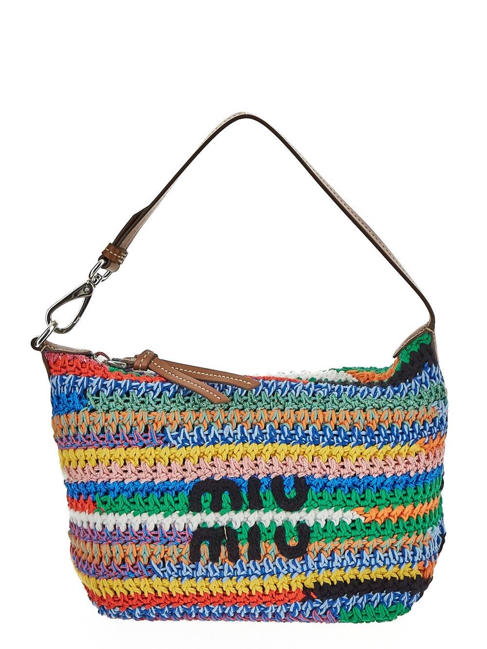 Miu Miu Crochet Pouch in Blue Lyst