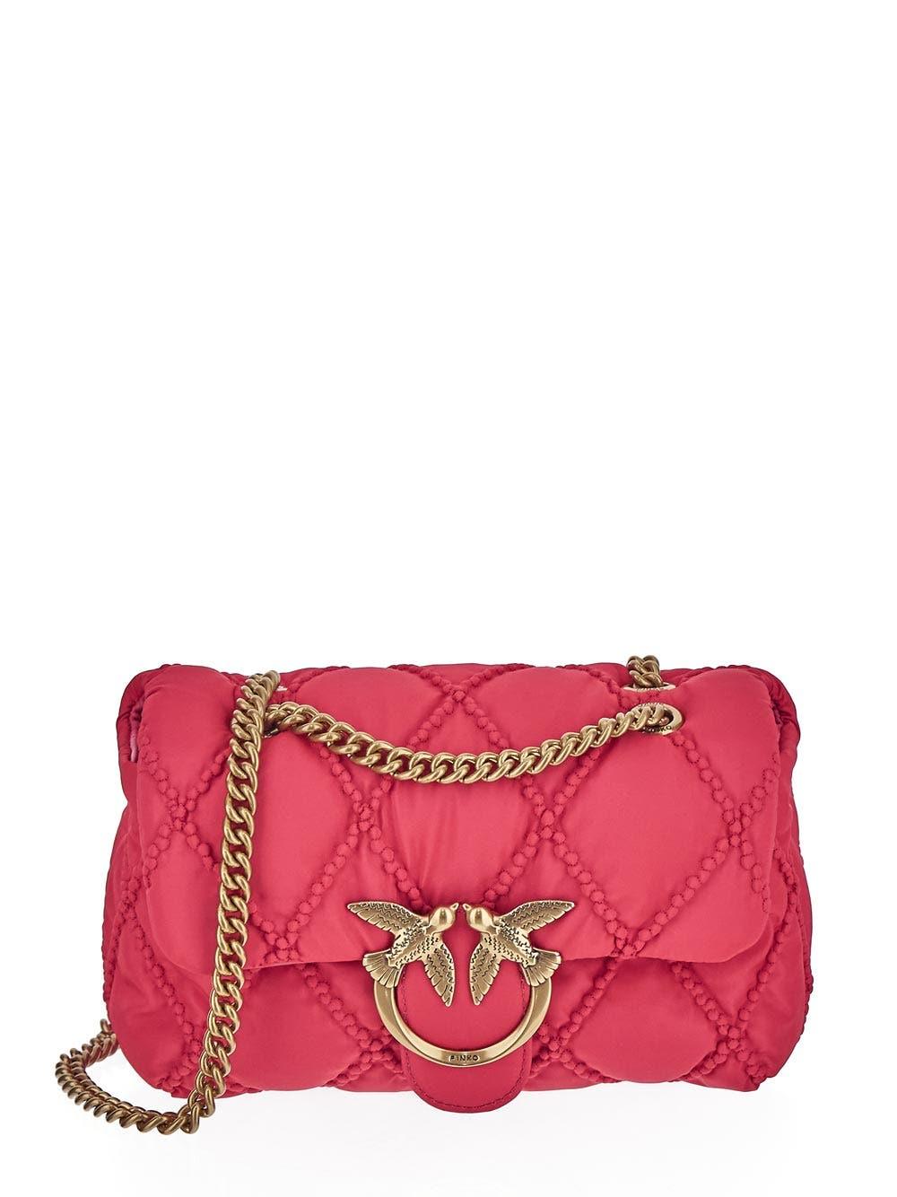 Pinko Mini Love Bag Puff Rhombus in Red | Lyst