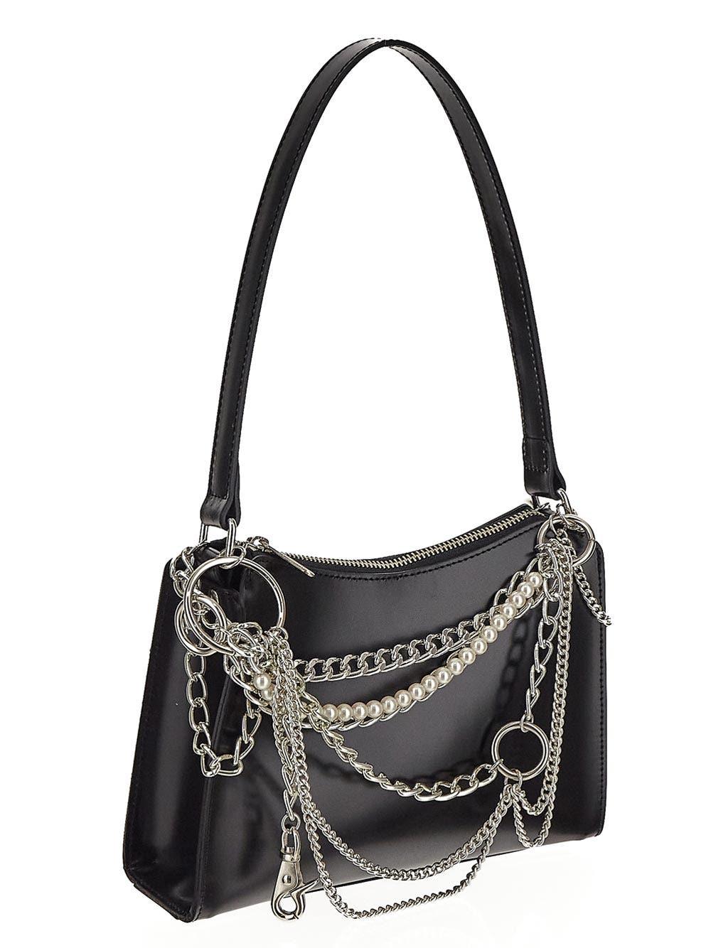 Junya Watanabe Chain Link Embellished Shoulder Bag in Black | Lyst