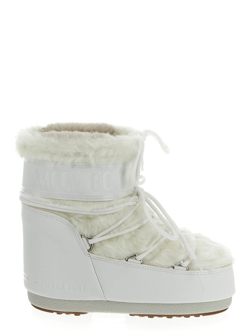 Moon Boot Icon Low Faux-fur Boots in White | Lyst