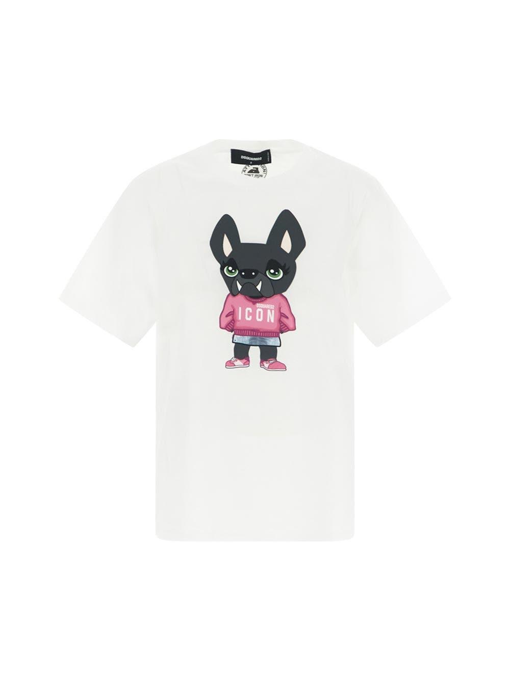 DSquared² Pink Hilde Ronny T-shirt in White | Lyst
