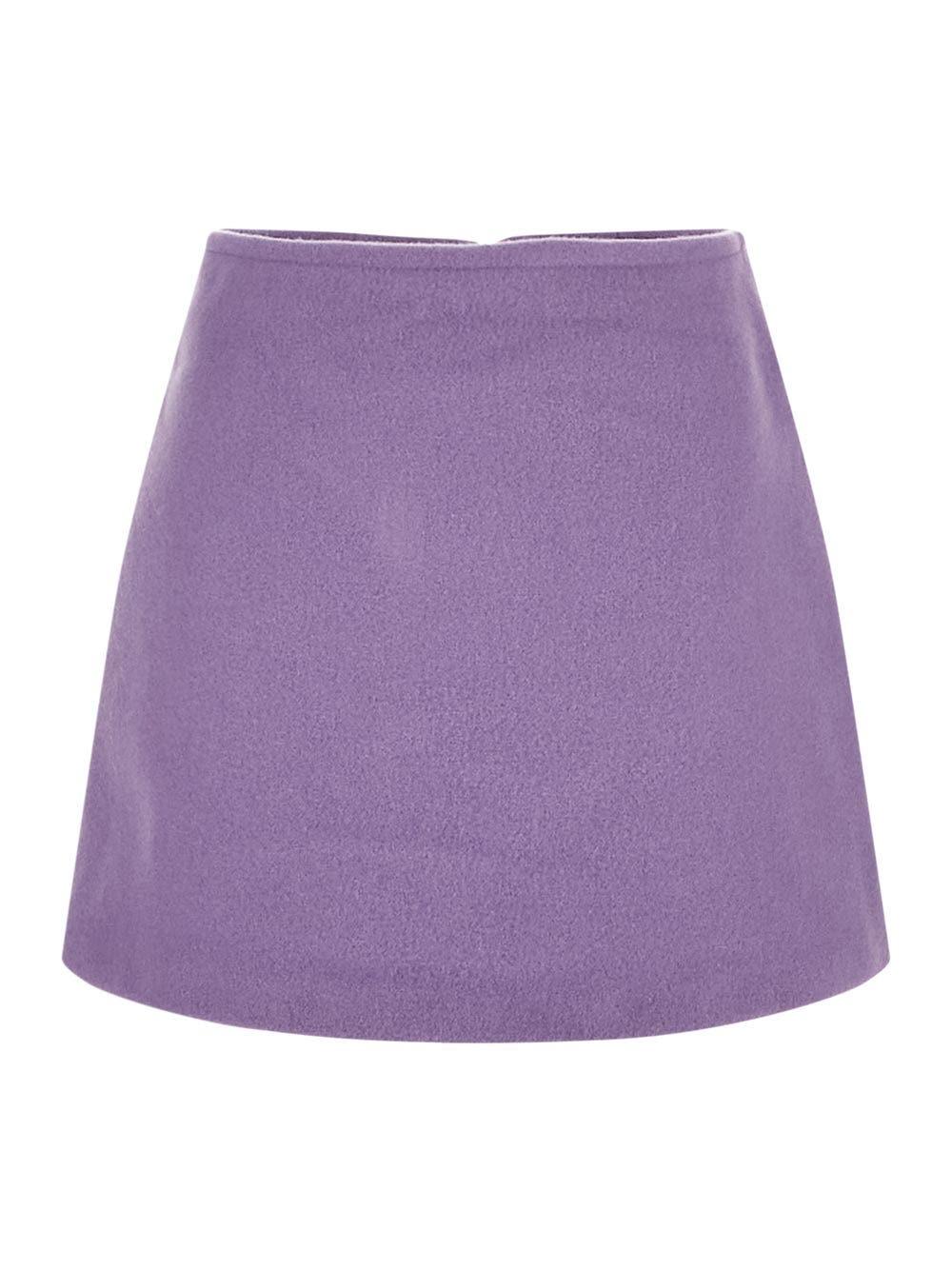Patou Wool Mini Skirt in Purple | Lyst