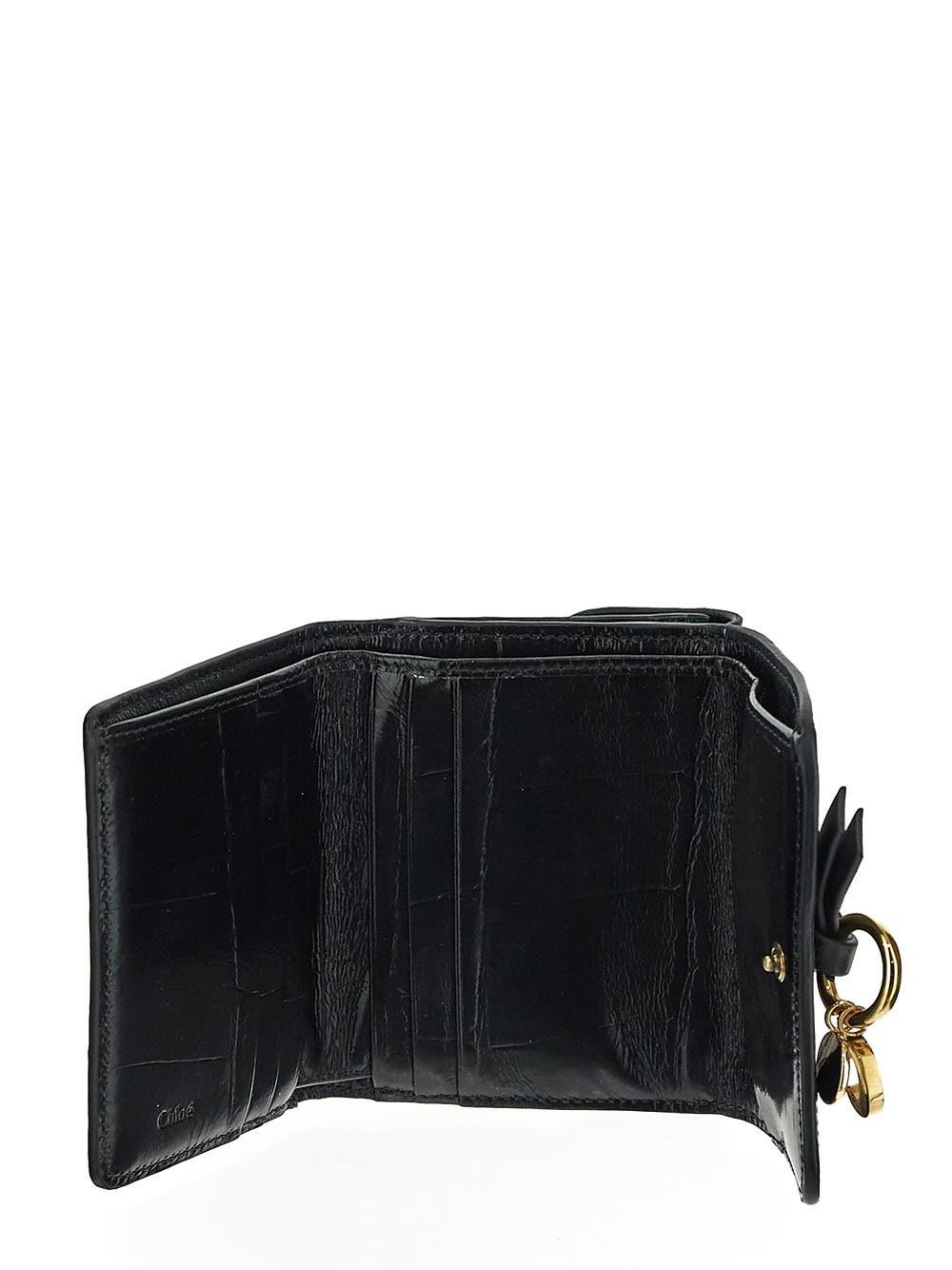 Chloé Small Alphabet Tri-Fold Wallet in Black | Lyst