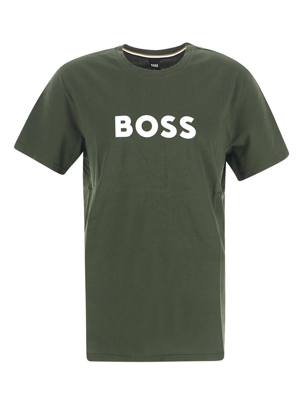 BOSS by HUGO BOSS Uv Sun Protection Logo T-shirt in Green for Men | Lyst