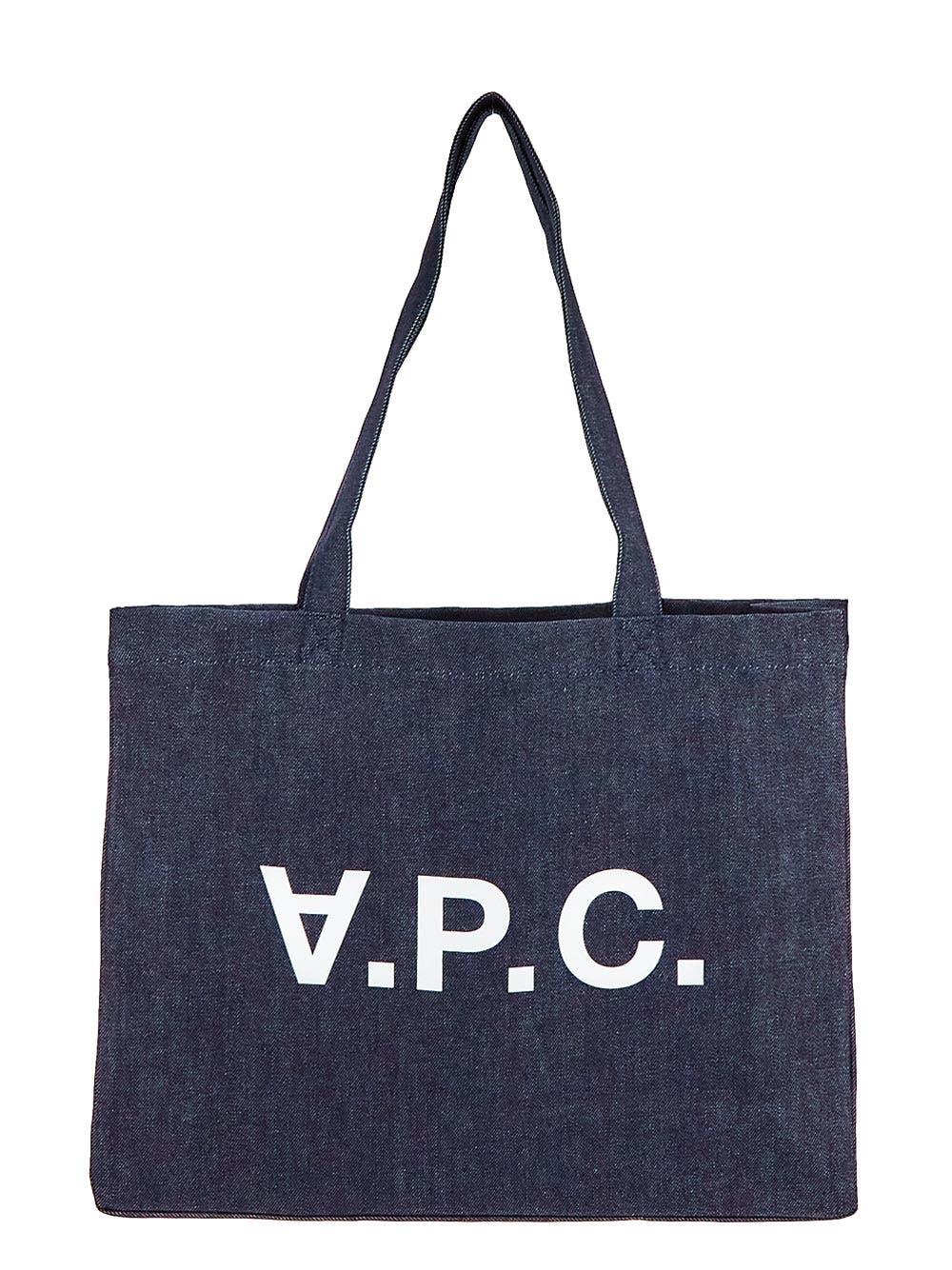 A.P.C. Logo Large Tote Bag in Blue | Lyst