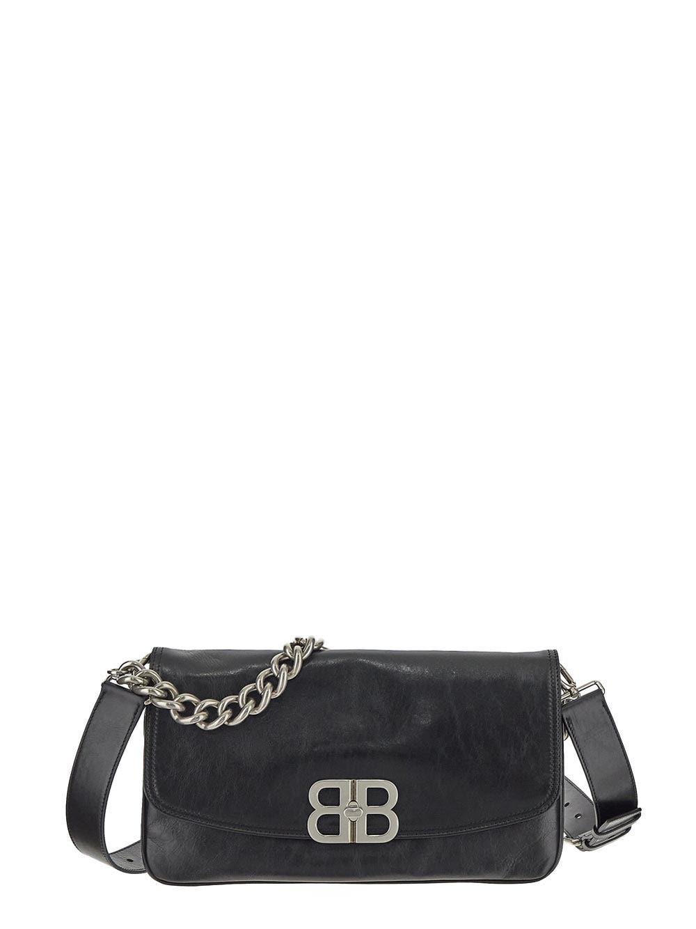 Balenciaga Black Jacquard BB Chain Shoulder Bag Balenciaga