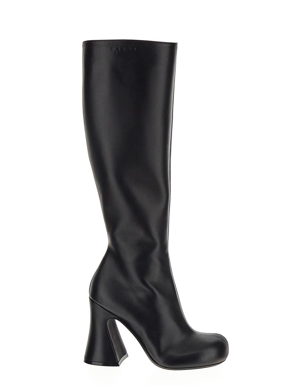 Marni Black Leather High Boots | Lyst