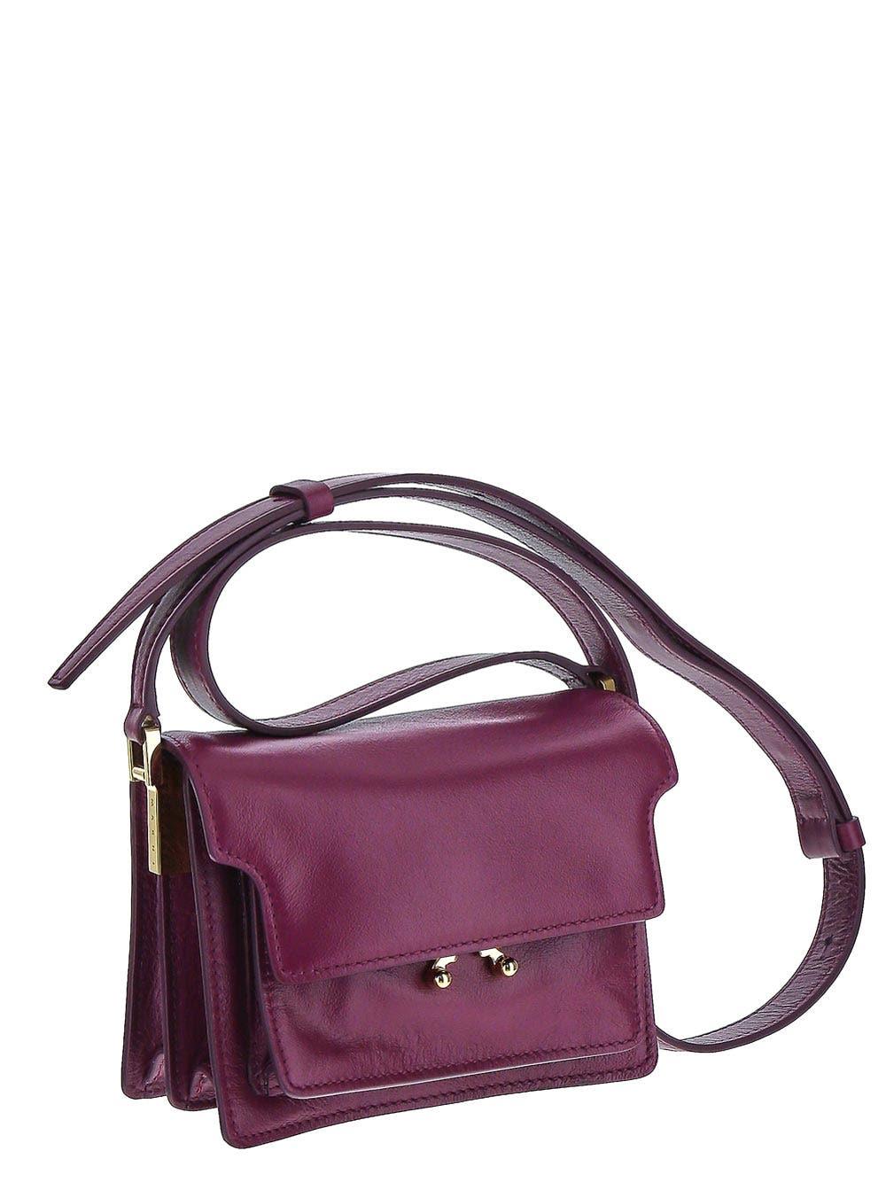 Marni, Bags, Marni Lilac Leather Mini Trunk Soft Shoulder Bag