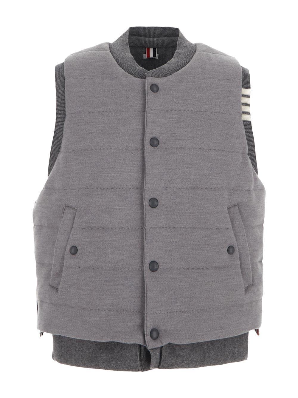 Thom Browne Reversible Downfill Vest in Gray for Men | Lyst