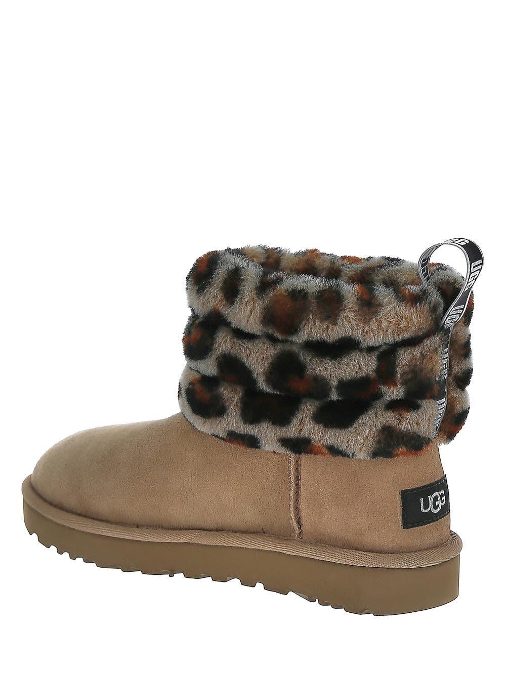 UGG Fluff Mini Quilted Leopard in Natural | Lyst