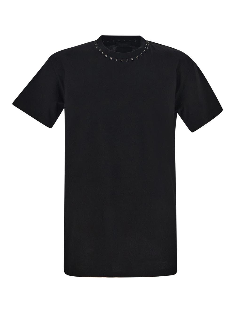 Valentino Studded Neck T-shirt in Black for Men | Lyst