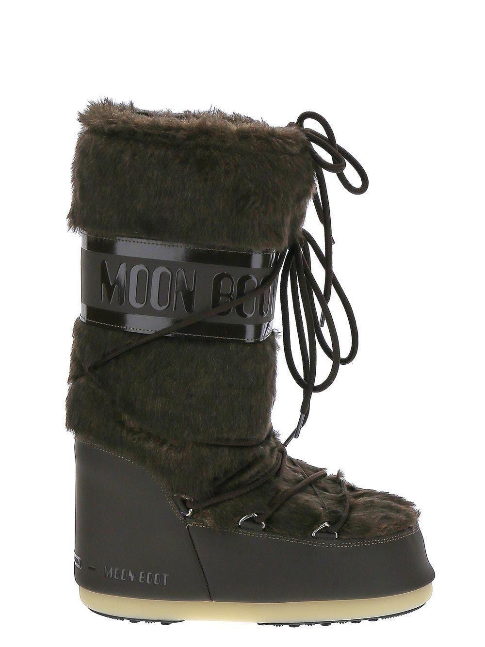 Moon Boot Icon Faux Fur Boots in Black | Lyst