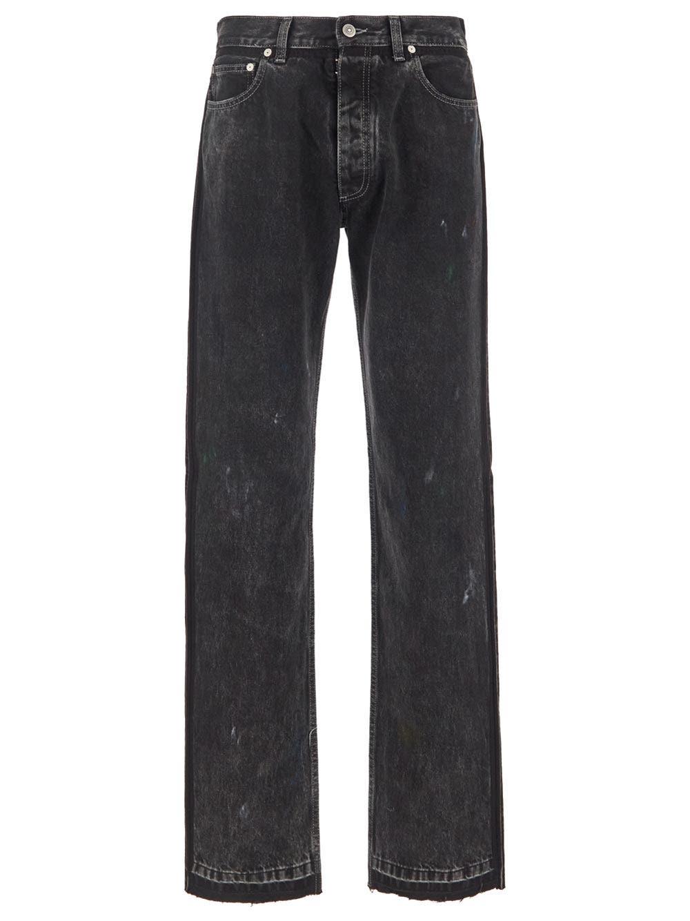 Maison Margiela Black Paint Drip Jeans in Blue for Men Lyst