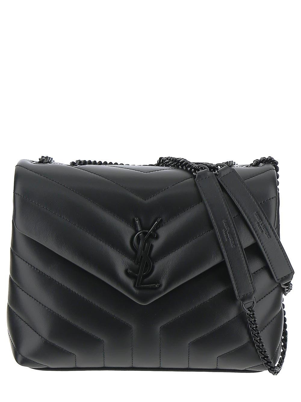 Saint Laurent Loulou Small Chain Bag In Matelassè "y" Leather in Black |  Lyst